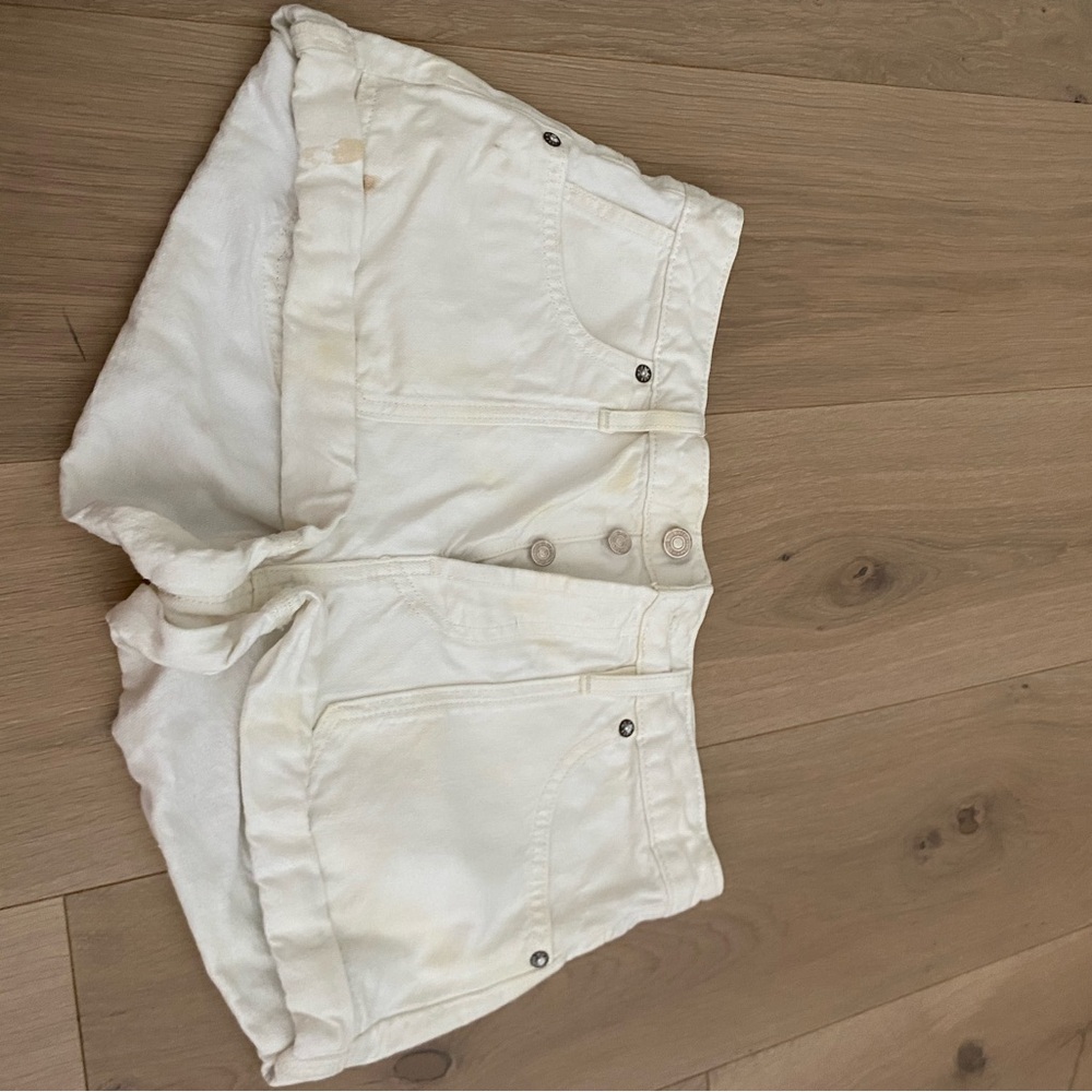 Free People Women’s We the Free White Denim Shorts, Size 27